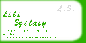 lili szilasy business card